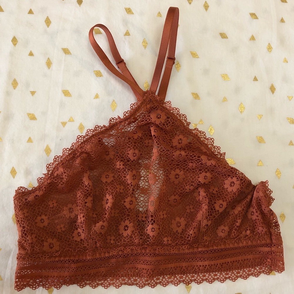 VS Pink Lace Rust Color Bralette